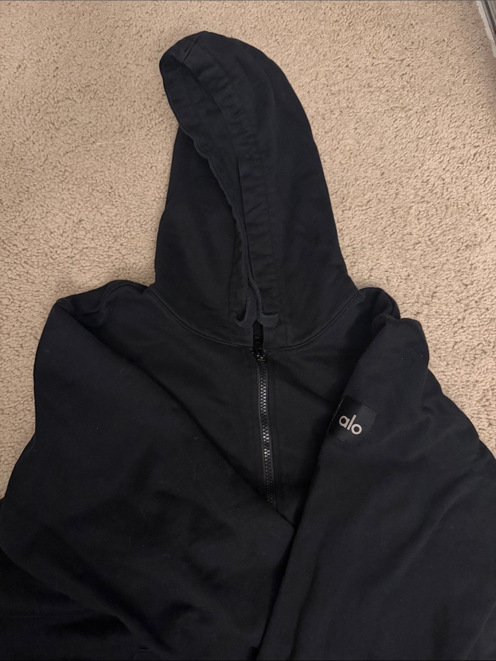 Alo women’s Black Zip-Up Hoodie Sweater